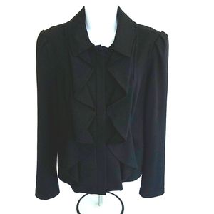 Apt 9 Black Ruffle Blazer Jacket Size Small